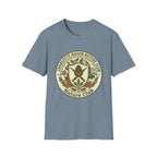 Charlotte Mason Nature Club homeschool mom graphic t-shirt with a Charlotte Mason-inspired design with books, nature details, and vintage homeschool charm