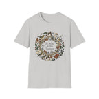 The World Is Our Classroom homeschool mom graphic t-shirt with an adventurous homeschool graphic with nature, books, and outdoor learning energy