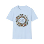 The World Is Our Classroom homeschool mom graphic t-shirt with an adventurous homeschool graphic with nature, books, and outdoor learning energy