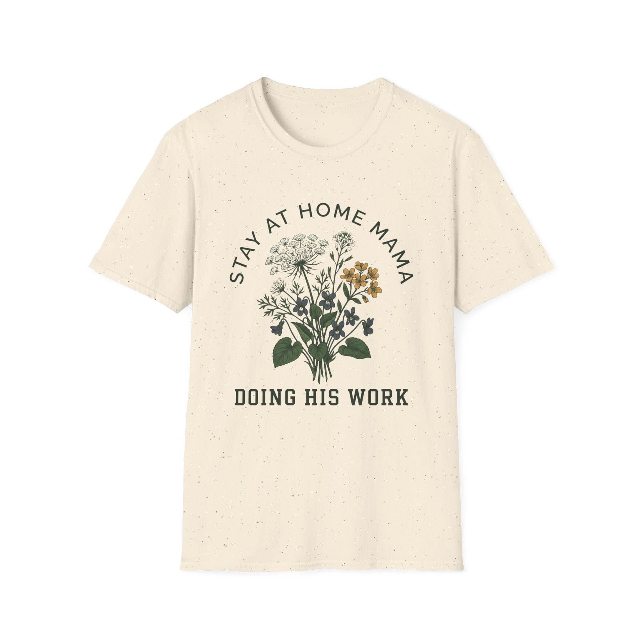 Stay At Home Mama homeschool mom graphic t-shirt with a warm homeschool-inspired graphic with thoughtful lettering