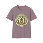 Charlotte Mason Nature Club homeschool mom graphic t-shirt with a Charlotte Mason-inspired design with books, nature details, and vintage homeschool charm