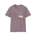 Homeschool Mom Outdoor Check List homeschool mom graphic t-shirt with a playful checklist-style homeschool graphic with bookish and nature-inspired details