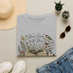 Ideas Grow Here homeschool mom graphic t-shirt with a warm homeschool-inspired graphic with thoughtful lettering