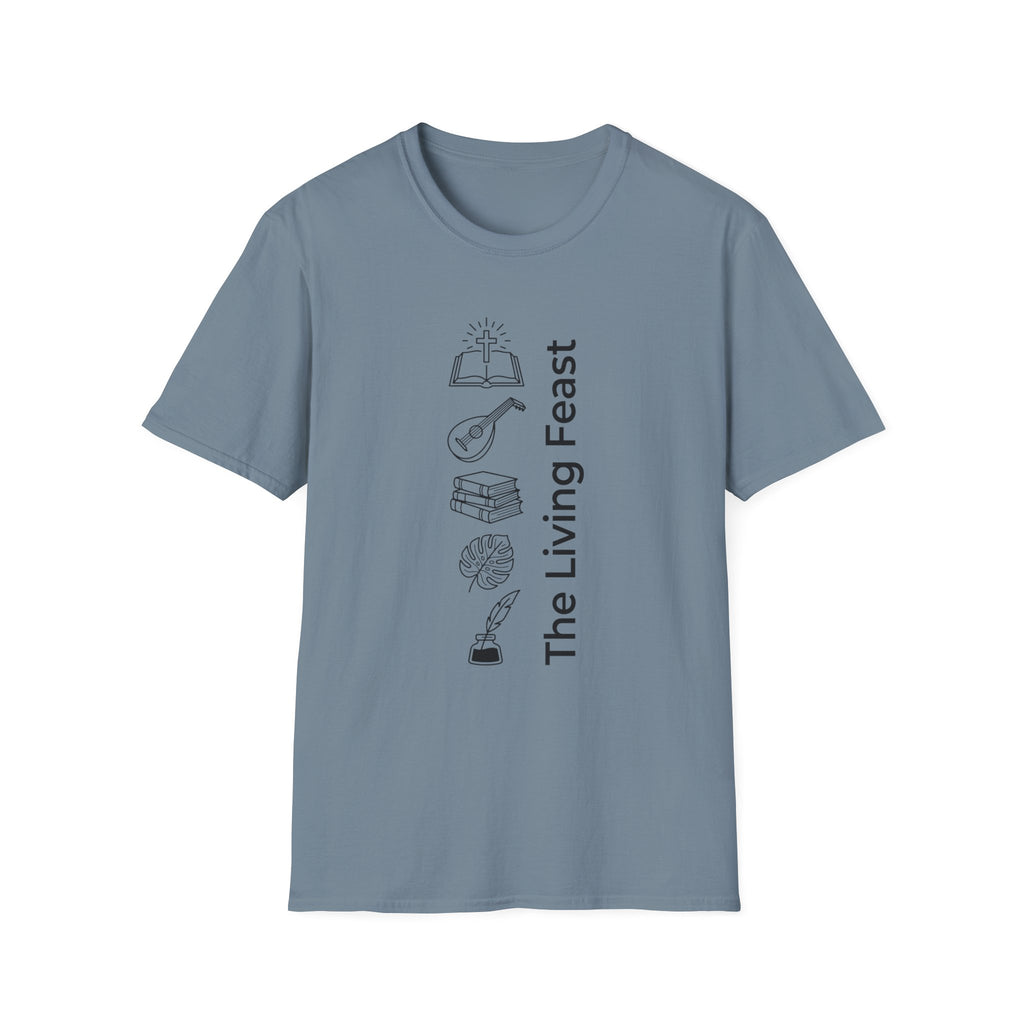 The Living Feast homeschool mom graphic t-shirt with a warm homeschool-inspired graphic with thoughtful lettering