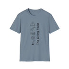 The Living Feast homeschool mom graphic t-shirt with a warm homeschool-inspired graphic with thoughtful lettering