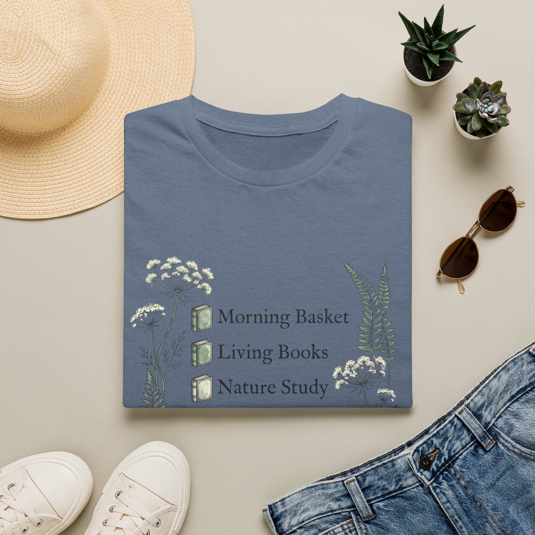 Homeschool Mom Check List homeschool mom graphic t-shirt with a playful checklist-style homeschool graphic with nature-inspired details