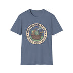 Morning Basket Club homeschool mom graphic t-shirt with a cozy morning basket-inspired design with books, gentle details, and home learning charm