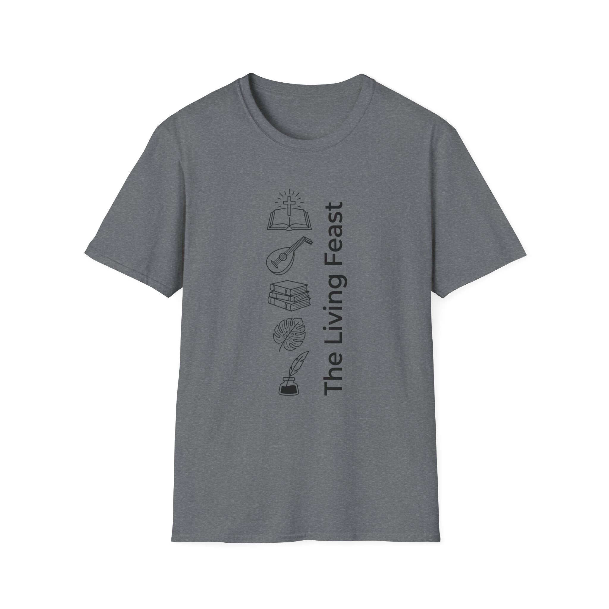 The Living Feast homeschool mom graphic t-shirt with a warm homeschool-inspired graphic with thoughtful lettering