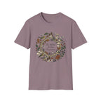 The World Is Our Classroom homeschool mom graphic t-shirt with an adventurous homeschool graphic with nature, books, and outdoor learning energy