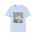 Tea, Tales, & Truth homeschool mom graphic t-shirt with a faith-filled homeschool design with gentle lettering and classic illustrative details