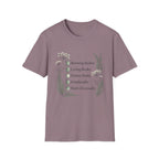 Homeschool Mom Check List homeschool mom graphic t-shirt with a playful checklist-style homeschool graphic with nature-inspired details