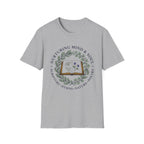 Nurturing Mind & Soul homeschool mom graphic t-shirt with a warm homeschool-inspired graphic with thoughtful lettering