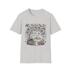 Tea, Tales, & Truth homeschool mom graphic t-shirt with a faith-filled homeschool design with gentle lettering and classic illustrative details