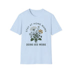 Stay At Home Mama homeschool mom graphic t-shirt with a warm homeschool-inspired graphic with thoughtful lettering
