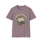 Sing Hymns, Read Books, Walk Outside homeschool mom graphic t-shirt with a faith-filled homeschool design with gentle lettering and classic illustrative details