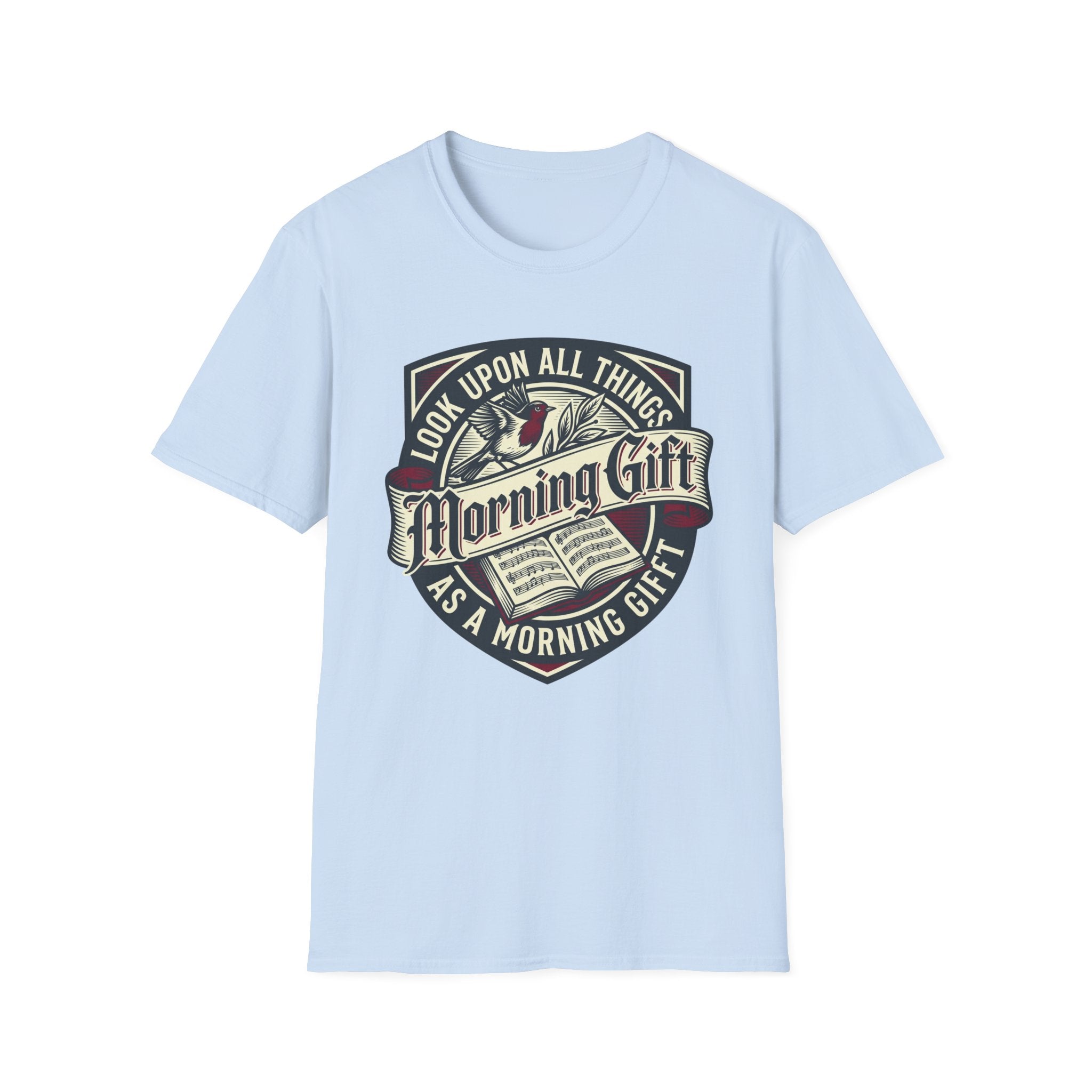 Morning Gift homeschool mom graphic t-shirt with a warm homeschool-inspired graphic with thoughtful lettering