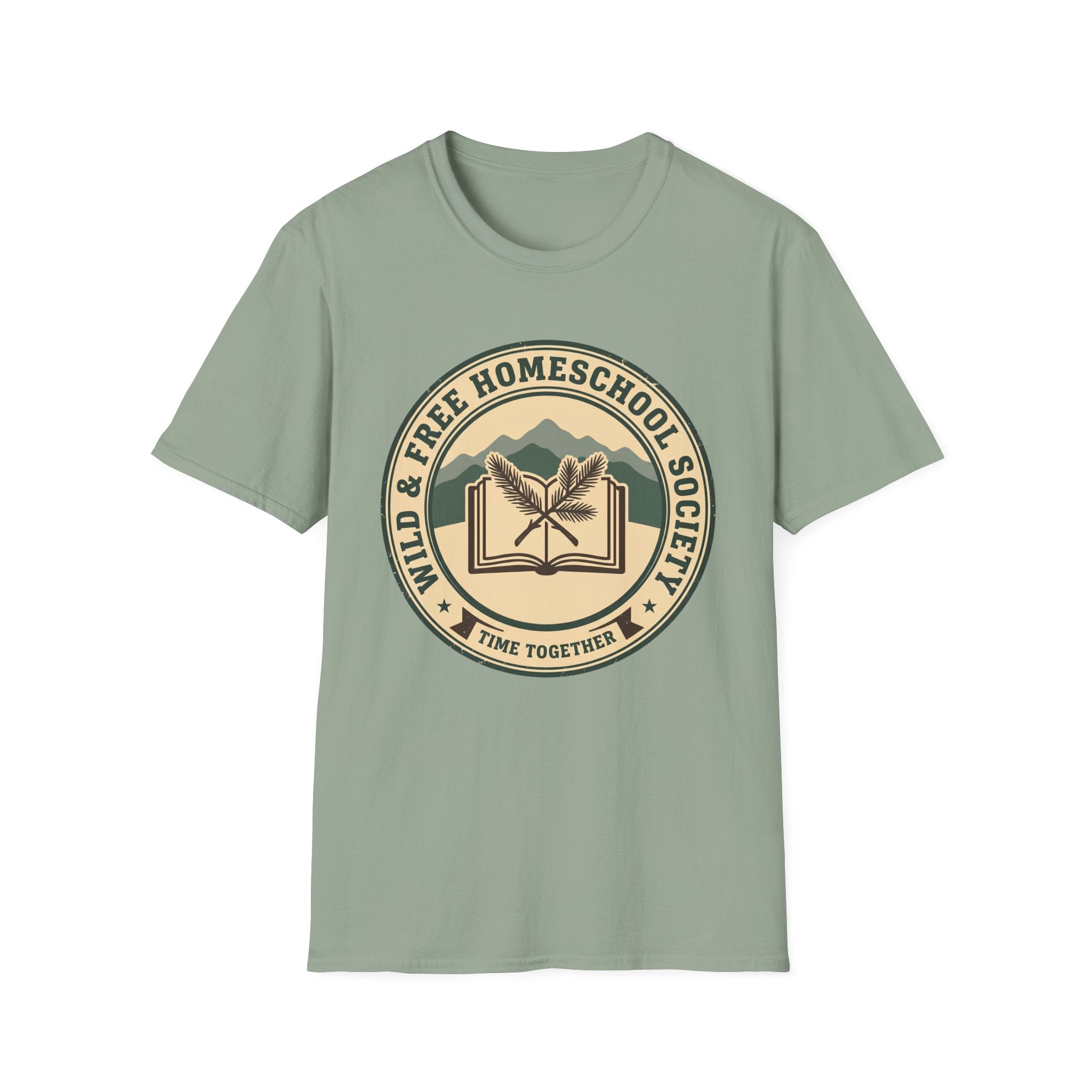 Homeschooling Society homeschool mom graphic t-shirt with a warm homeschool-inspired graphic with thoughtful lettering