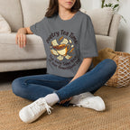 Poetry Tea Time homeschool mom graphic t-shirt with a cozy poetry teatime graphic with tea, books, and vintage homeschool charm
