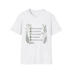 Homeschool Mom Check List homeschool mom graphic t-shirt with a playful checklist-style homeschool graphic with nature-inspired details