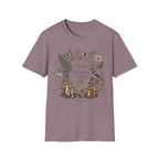 Education Is An Atmosphere homeschool mom graphic t-shirt with a Charlotte Mason-inspired design with books, nature details, and vintage homeschool charm