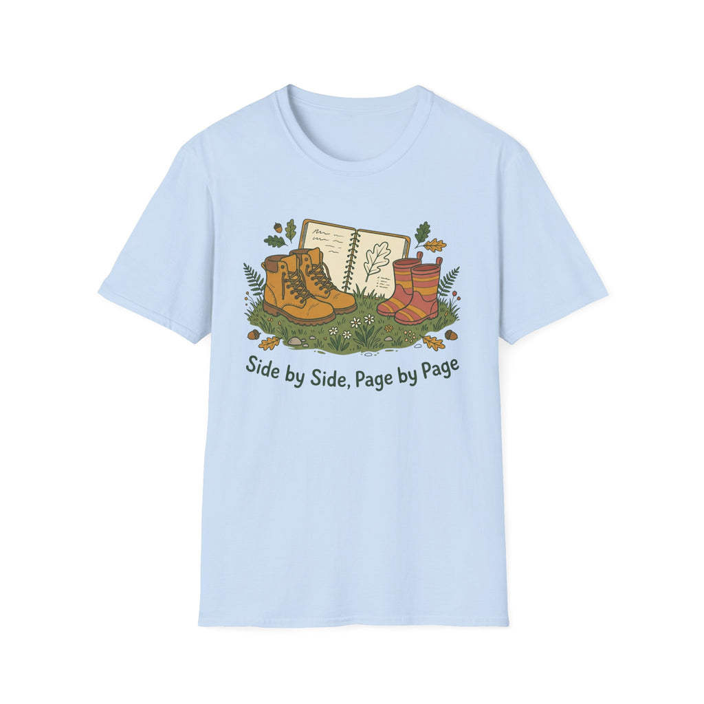 Side By Side homeschool mom graphic t-shirt with a warm homeschool-inspired graphic with thoughtful lettering