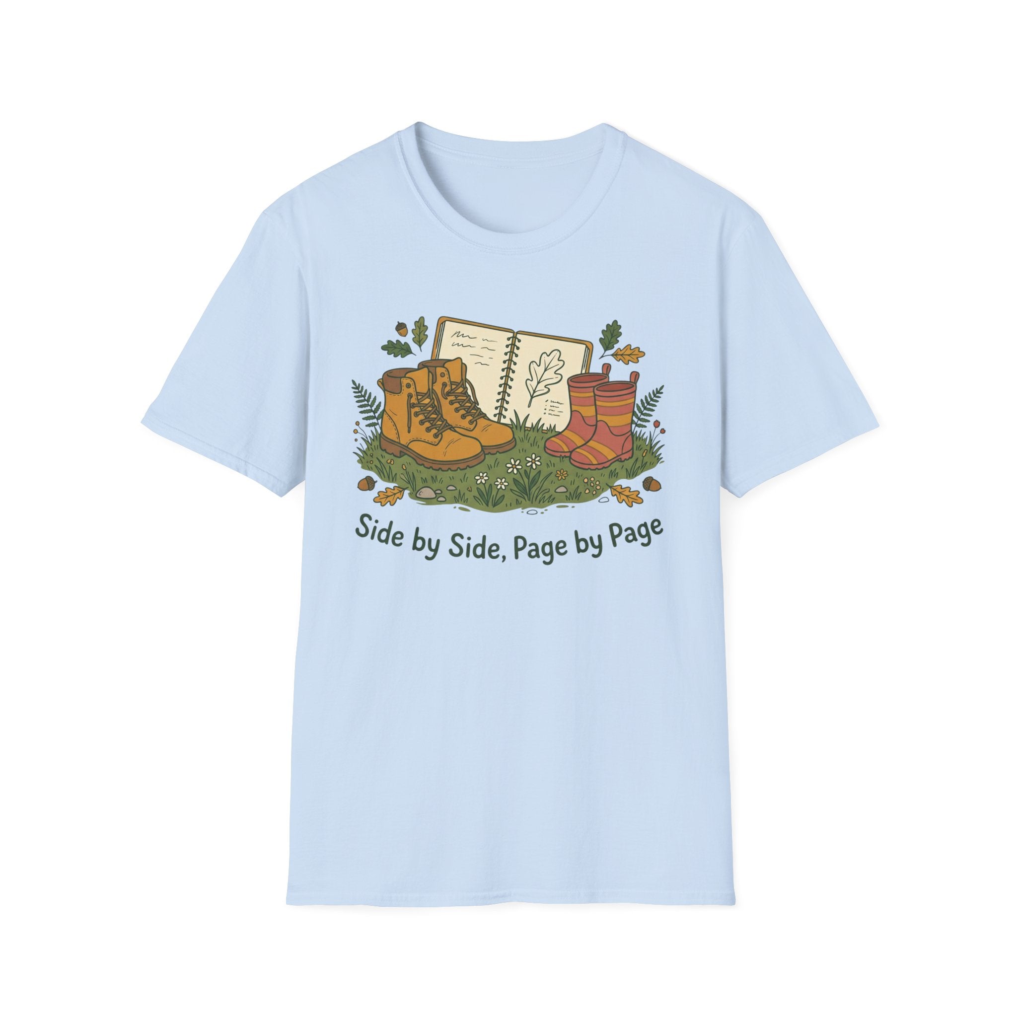Side By Side homeschool mom graphic t-shirt with a warm homeschool-inspired graphic with thoughtful lettering