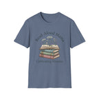Read Aloud Mama homeschool mom graphic t-shirt with a sweet read-aloud design with stacked books, florals, and gentle homeschool charm
