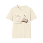 Homeschool Mom Outdoor Check List homeschool mom graphic t-shirt with a playful checklist-style homeschool graphic with bookish and nature-inspired details