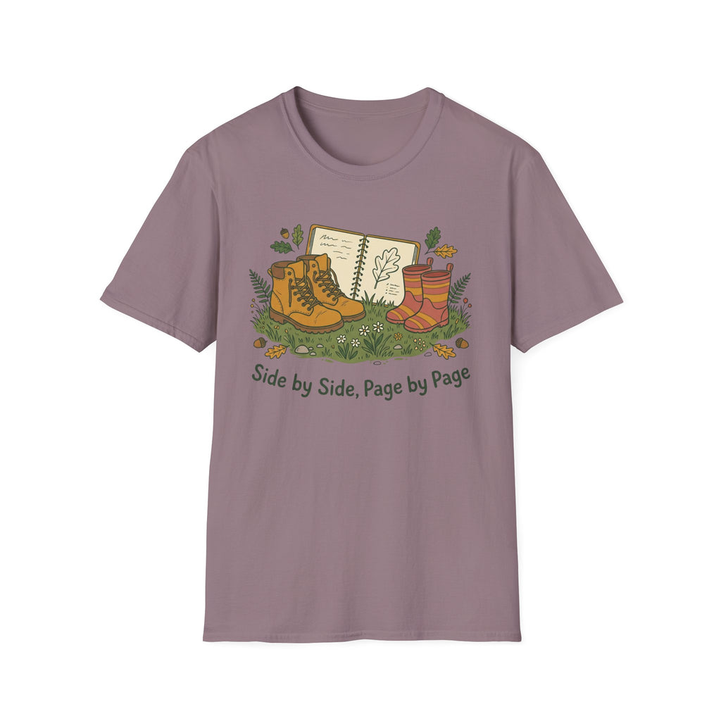 Side By Side homeschool mom graphic t-shirt with a warm homeschool-inspired graphic with thoughtful lettering