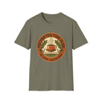 Poetry Tea Time Club homeschool mom graphic t-shirt with a cozy poetry teatime graphic with tea, books, and vintage homeschool charm