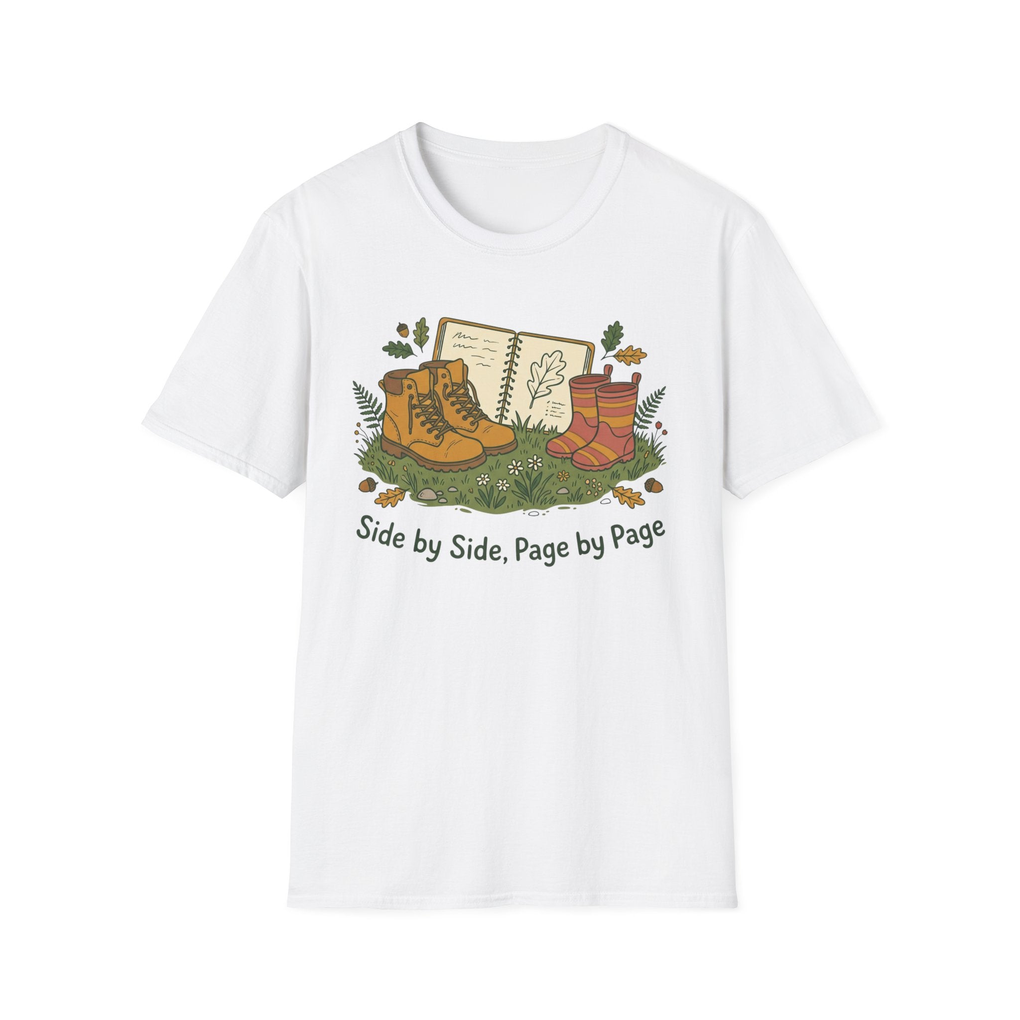 Side By Side homeschool mom graphic t-shirt with a warm homeschool-inspired graphic with thoughtful lettering