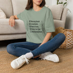 Homeschool Check List homeschool mom graphic t-shirt with a playful checklist-style homeschool graphic with bookish and nature-inspired details