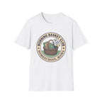 Morning Basket Club homeschool mom graphic t-shirt with a cozy morning basket-inspired design with books, gentle details, and home learning charm